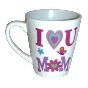 I Love U Mom Coffee Tea Mug Cup Flowers & Butterflies by Homerbest